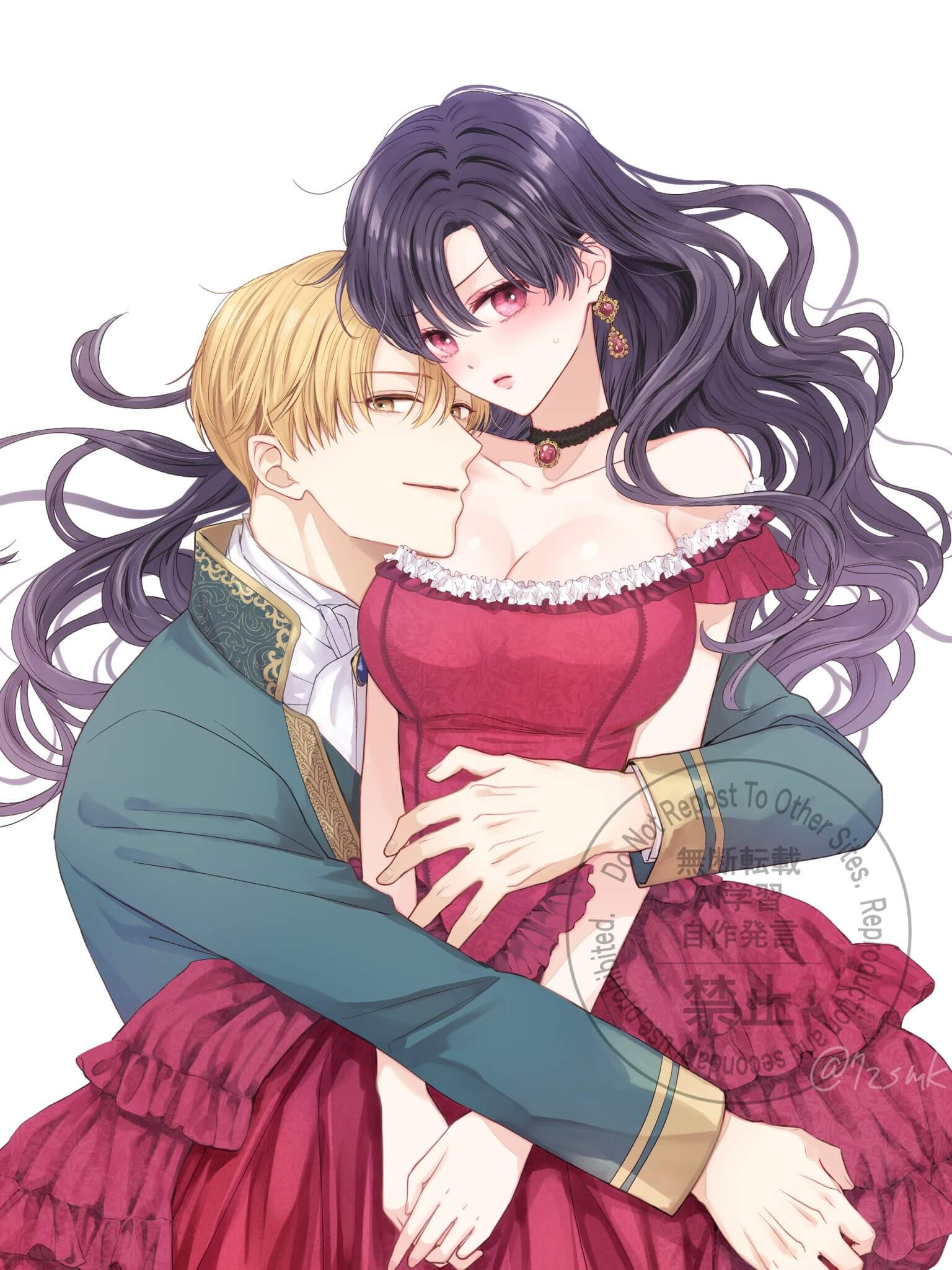 「領地を立て直したい嫌われ者のお色気令嬢は成り上がり貴族に溺愛される」メインビジュアル